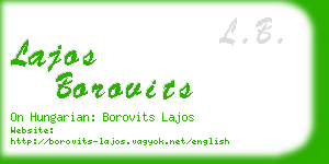 lajos borovits business card